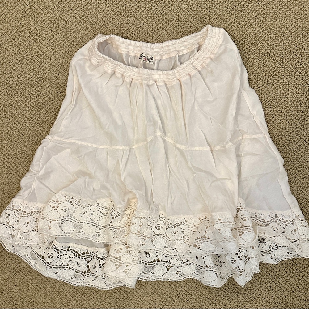 Free People Lace Trim Skirt